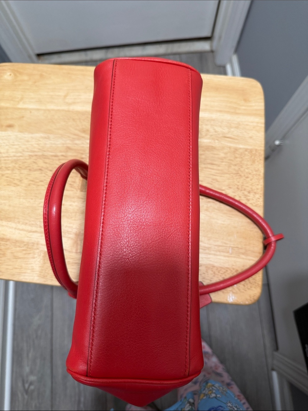 Coach Red Leather Shoulder Tote with Tassel Charm - Picture 5 of 8